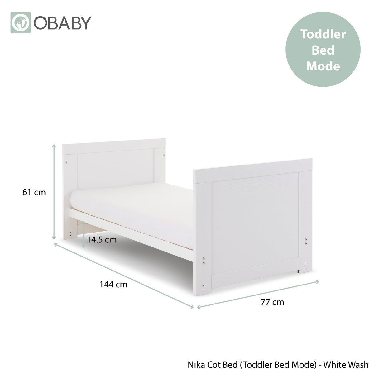 Obaby Nika 2 Piece Room Set - White Wash