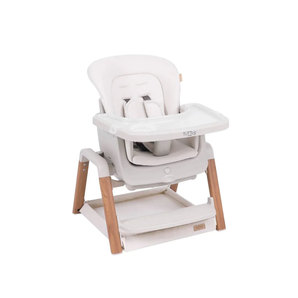 Tutti Bambini Nova Birth to 12 Years Complete Highchair Package - Ecru/Scandinavian Walnut