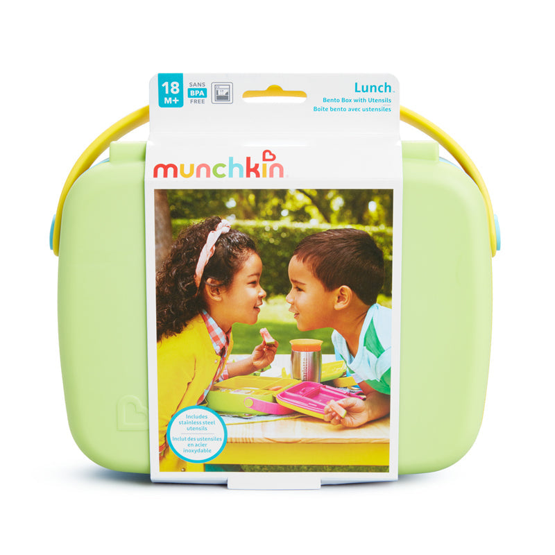 Munchkin Lunch Bento Box With Utensils Green