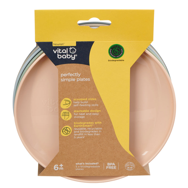 Vital Baby Nourish Perfectly Simple Plates 5Pk