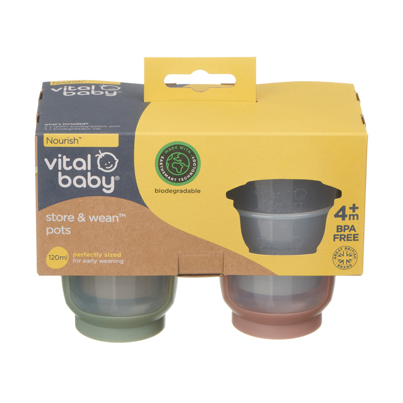Vital Baby Nourish Store & Wean™ Pots 120ml 4Pk