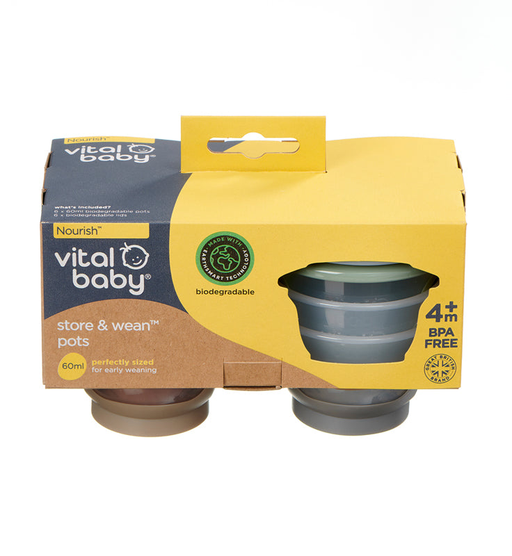 Vital Baby Nourish Store & Wean™ Pots 60ml 6Pk