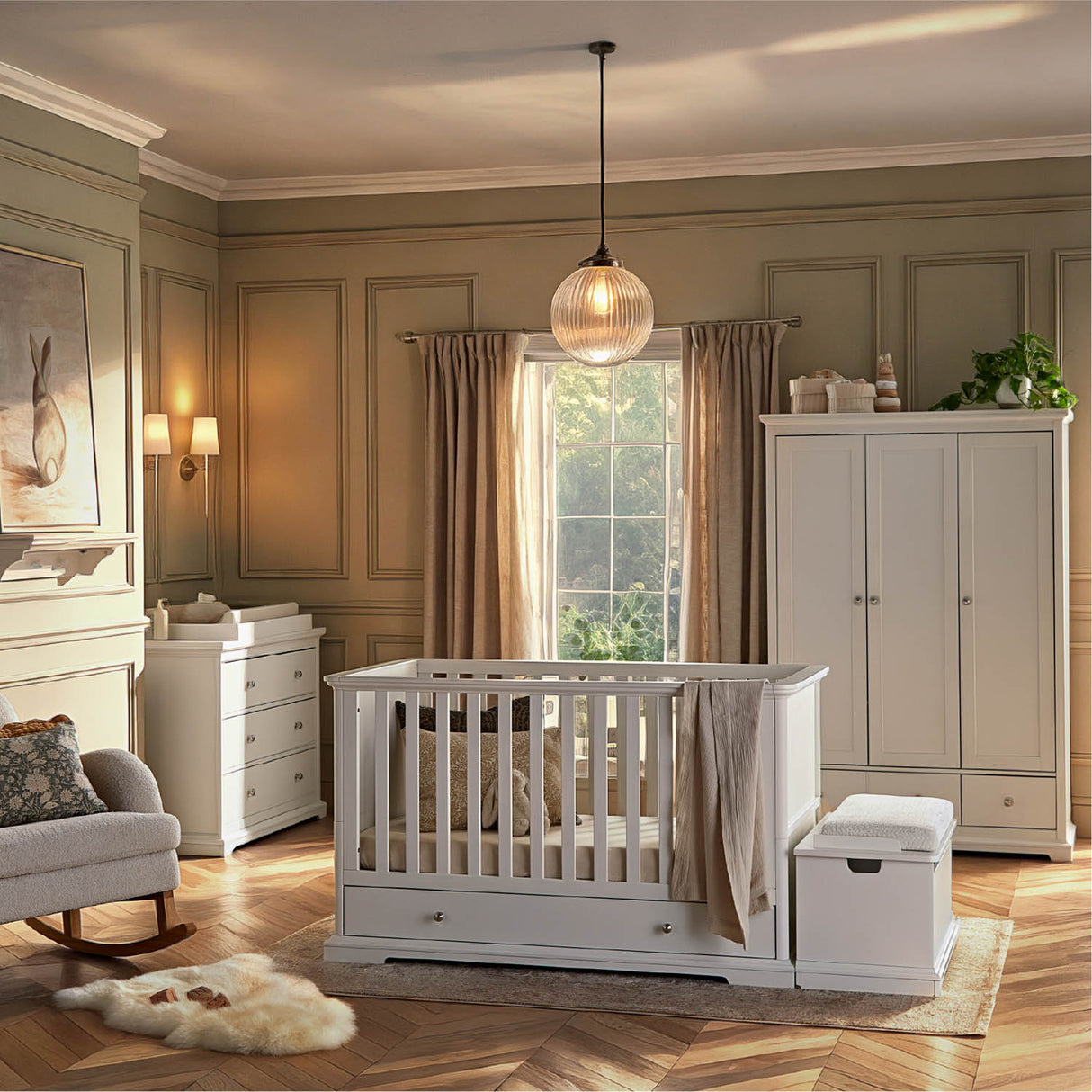 CuddleCo Beaumont 3 Piece Nursery Furniture Set - White