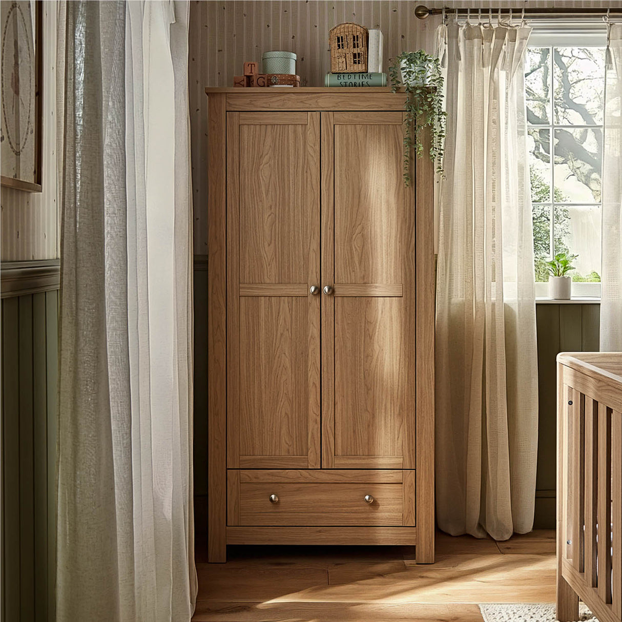 CuddleCo Burford Dresser Wardrobe - Oak