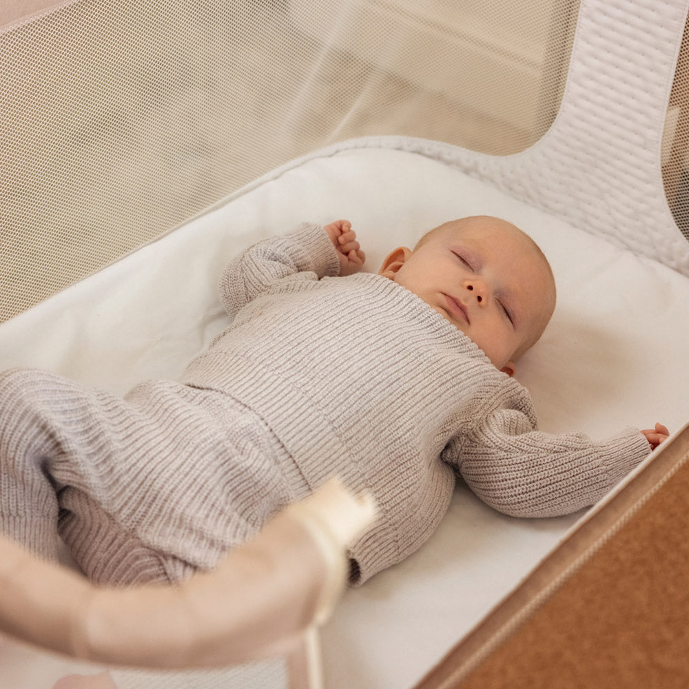 Obaby Cloud Bedside Crib - Oatmeal