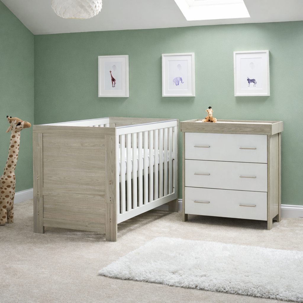 Obaby Nika 2 Piece Room Set - Grey Wash & White