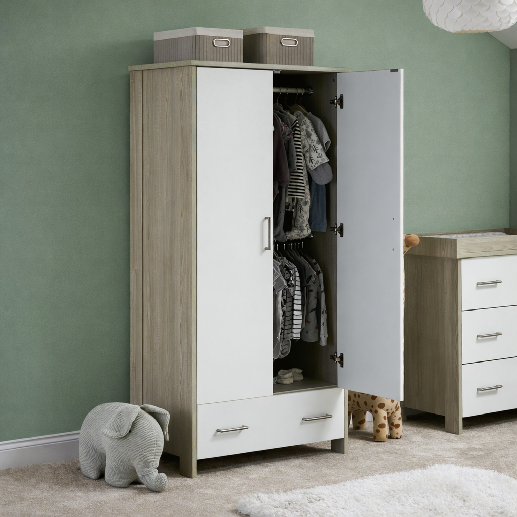Obaby Nika 3 Piece Room Set - Grey Wash & White