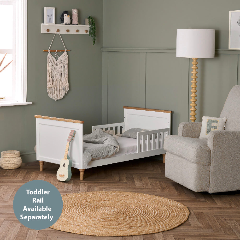 Obaby Orla Cot Bed - White with Oak