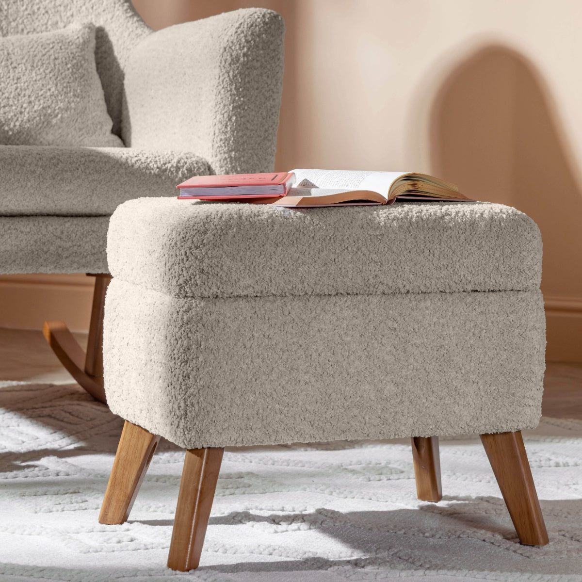 Tutti Bambini Oscar Luxe Rocking Chair & Footstool - Teddy Sage