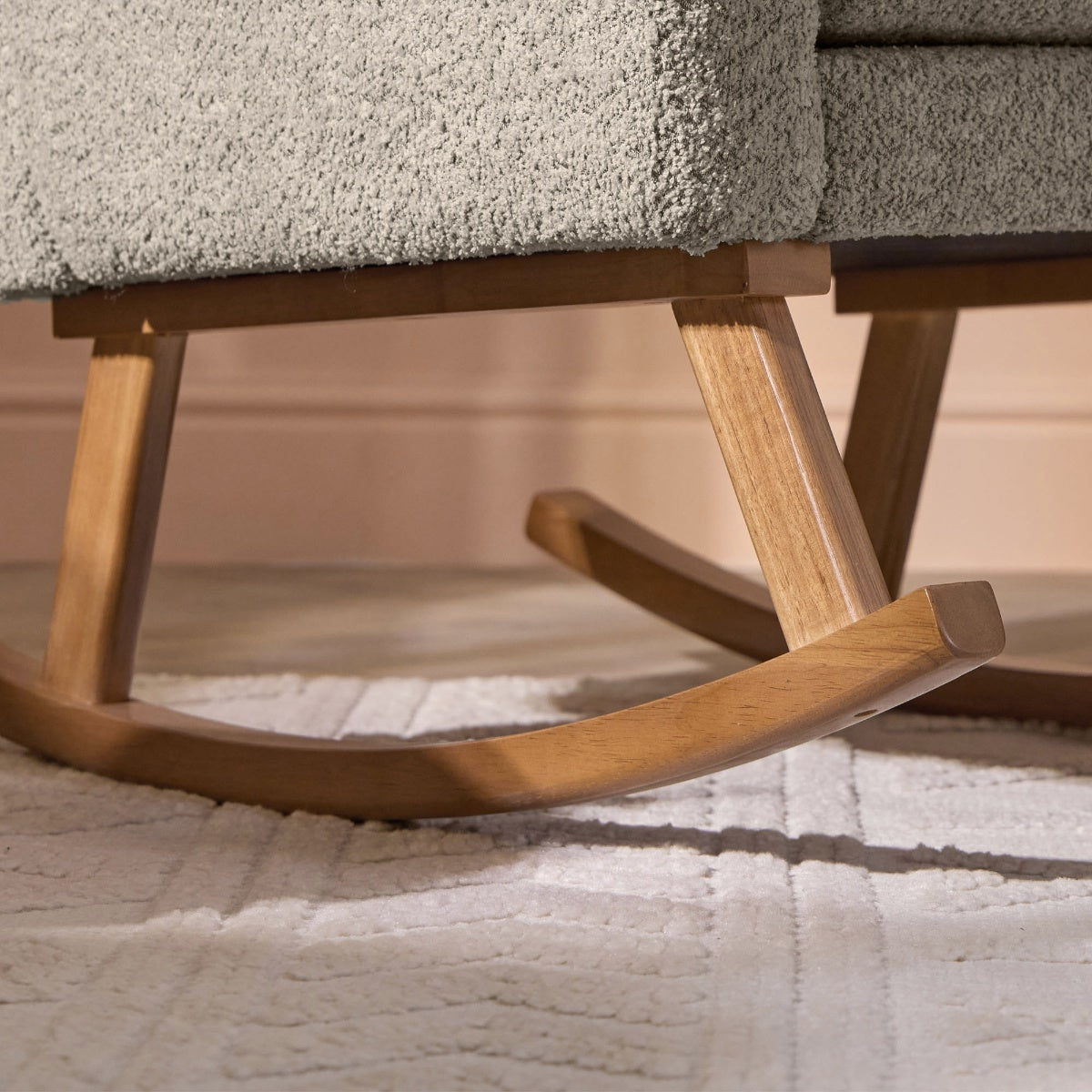 Tutti Bambini Oscar Luxe Rocking Chair & Footstool - Teddy Mushroom