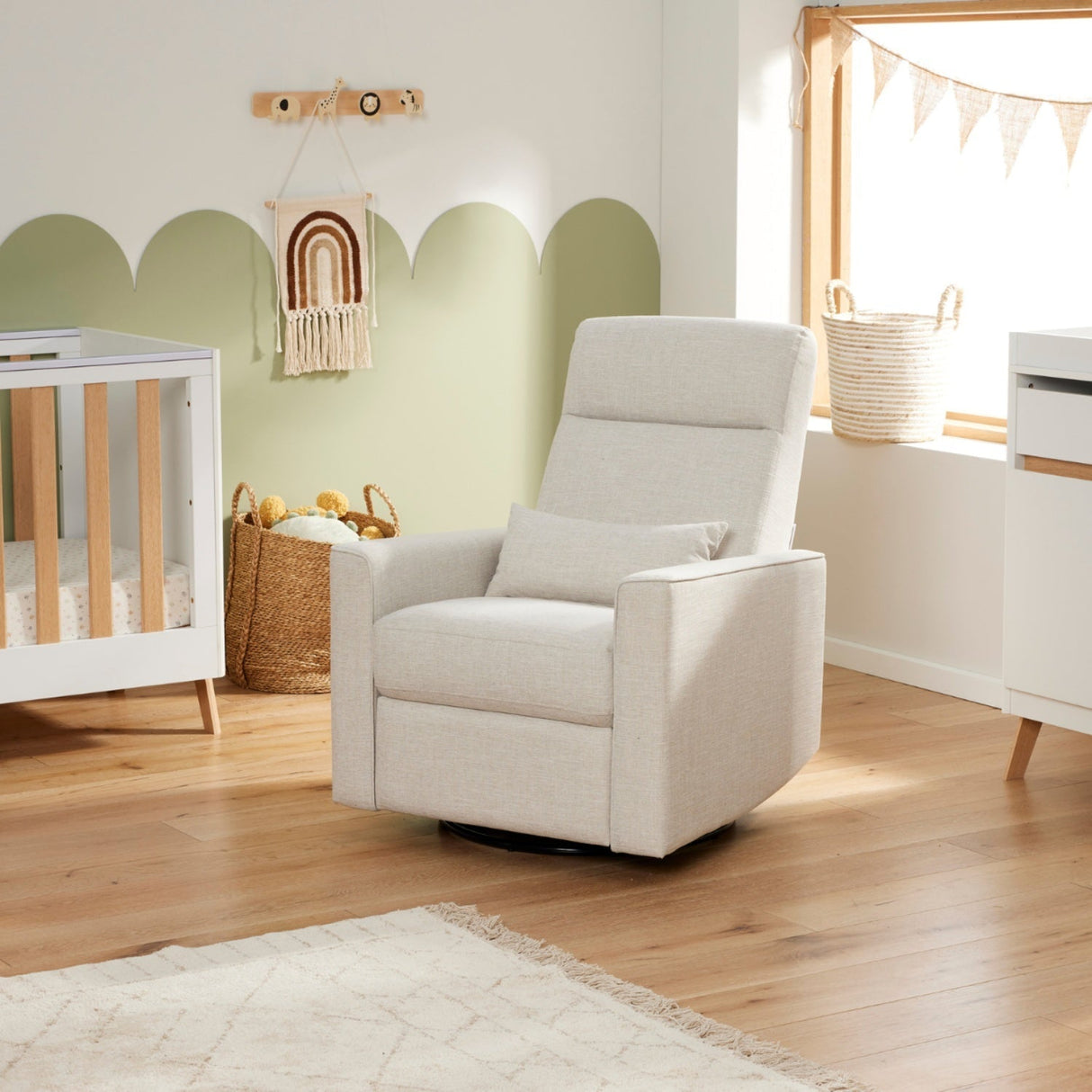 Tutti Bambini Paige Recliner Glider Nursery Chair - Egg Shell
