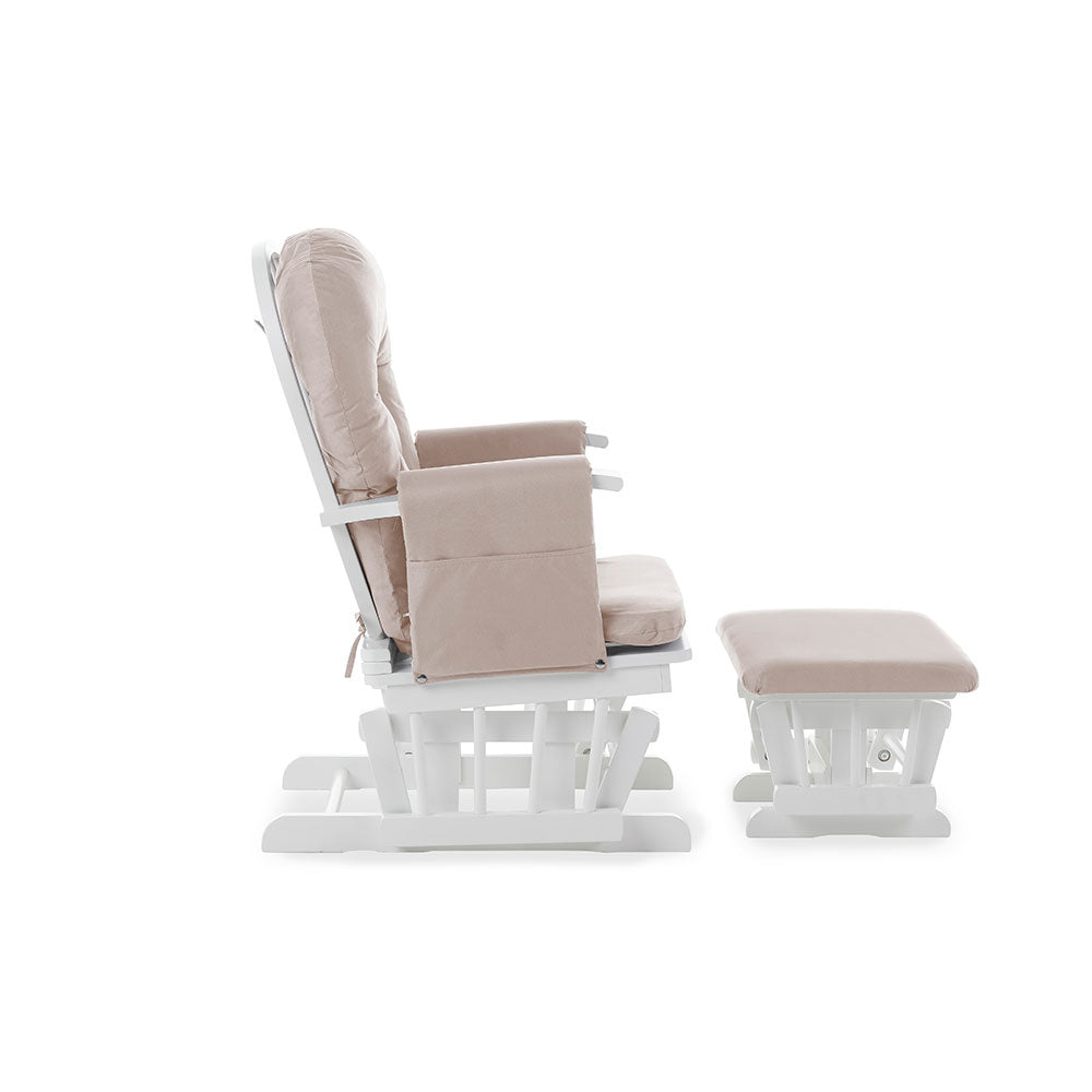 Obaby Reclining Glider Chair & Stool - Sand