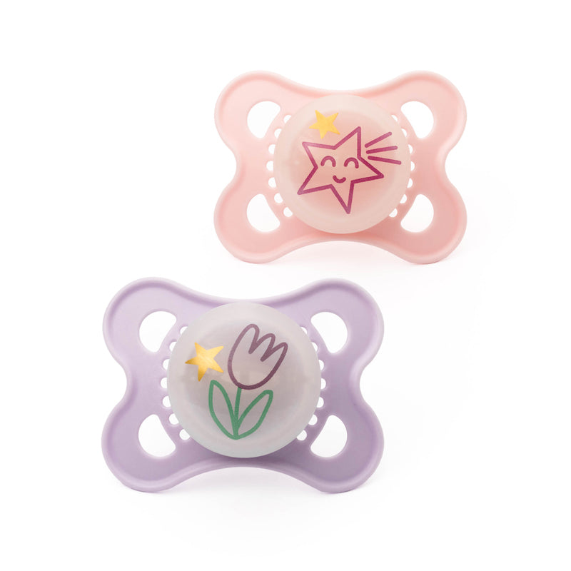MAM Night Soother Pink 0-6m 2Pk