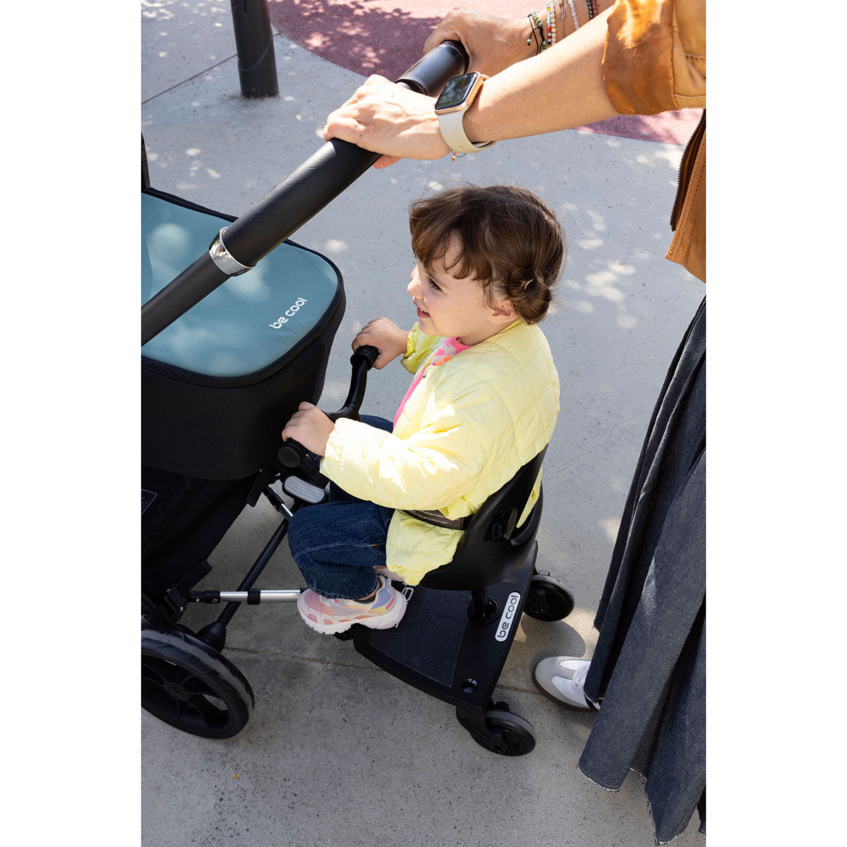 Be Cool Skate Universal Buggy Platform + Seat Unit – Seated or Standing Ride-On Board for Second Child