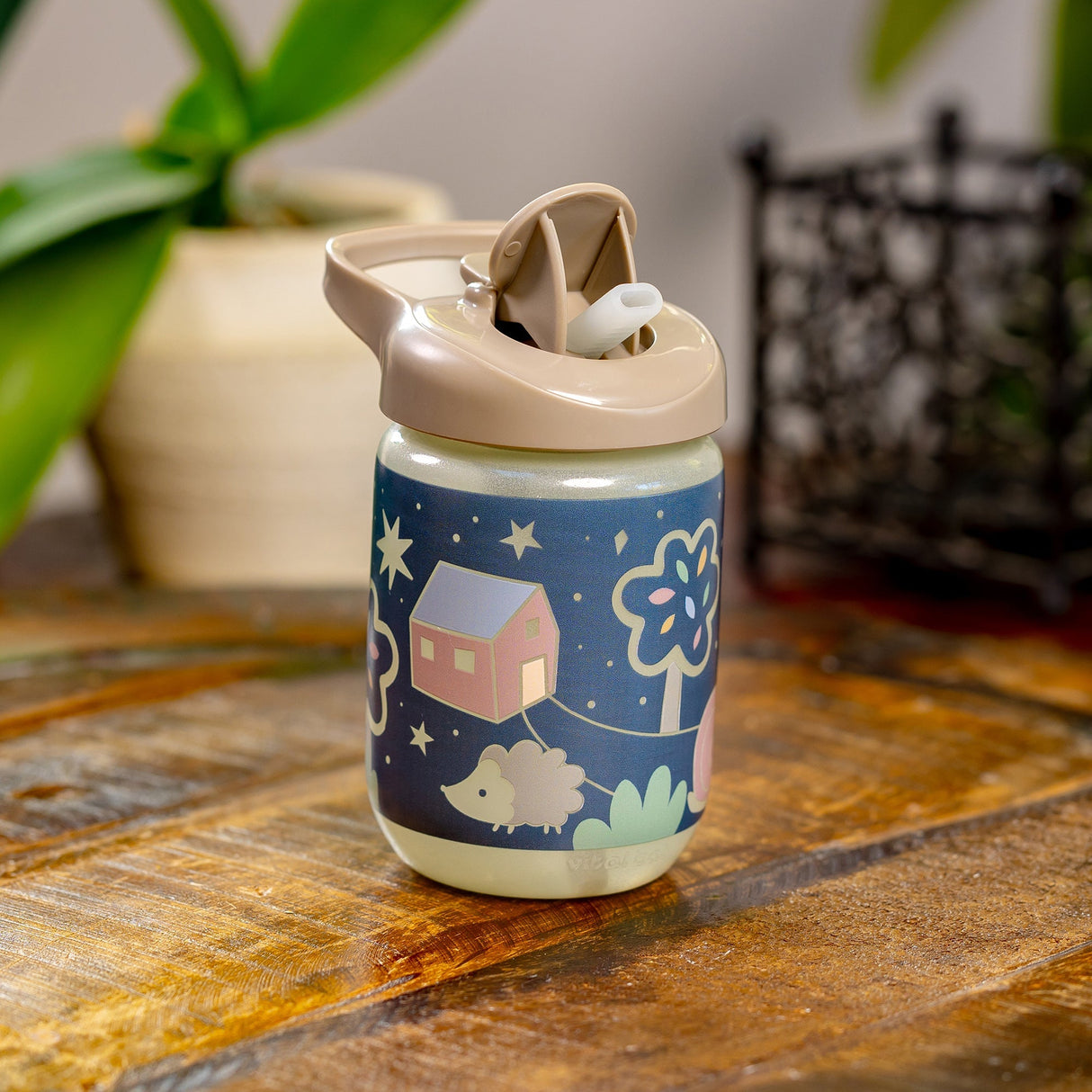 Vital Baby Hydrate Sippy Straw Glow in the Dark Woodland Glow 350ml