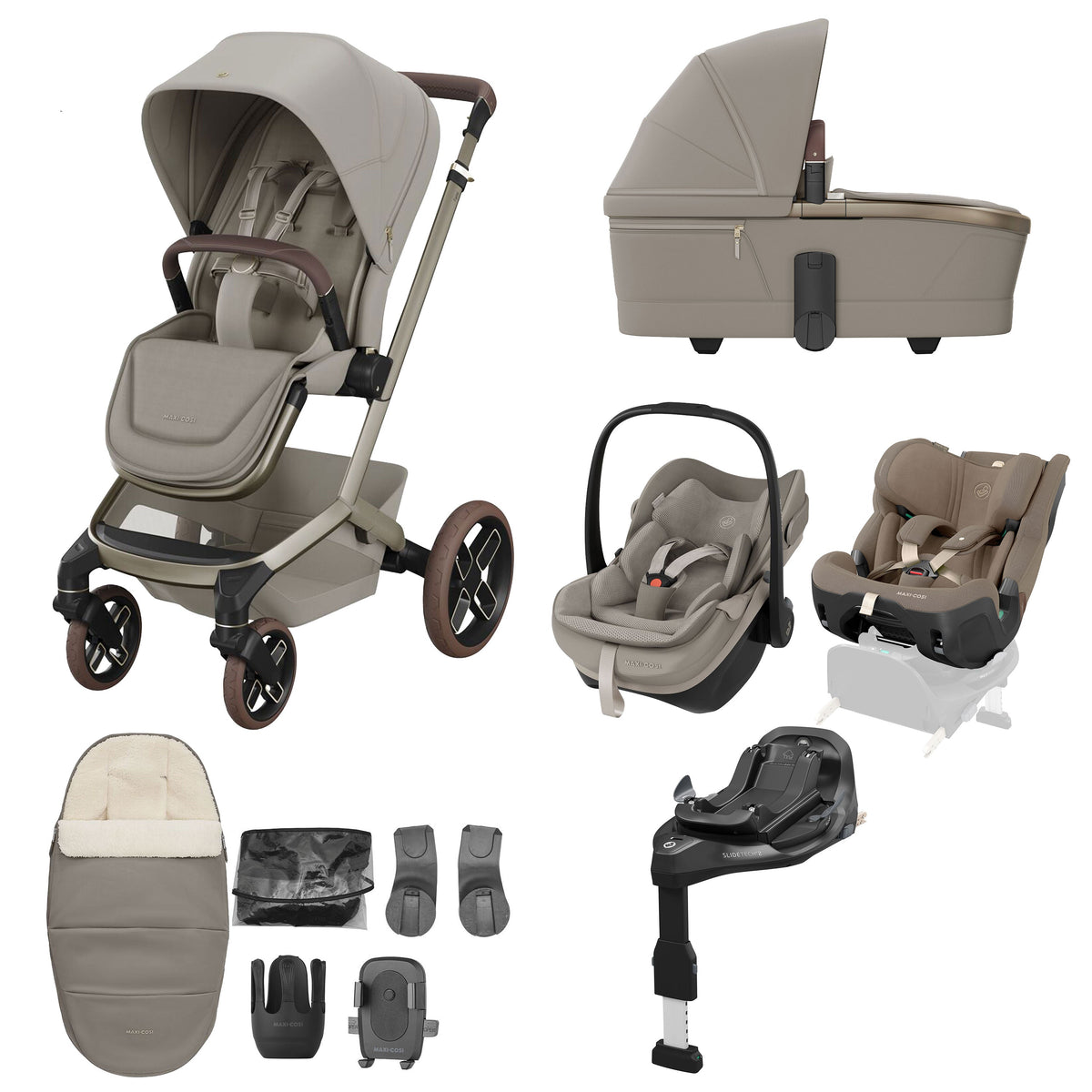 Maxi-Cosi Fame 10 Piece Premium Travel System - Sapphire Sand
