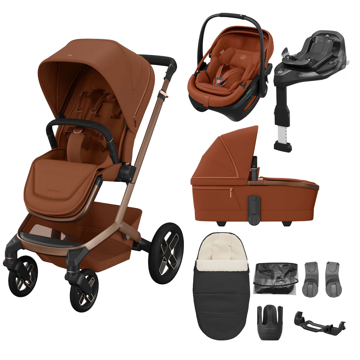 Maxi-Cosi Fame 8 Piece Ultimate Travel System - Copper Terra