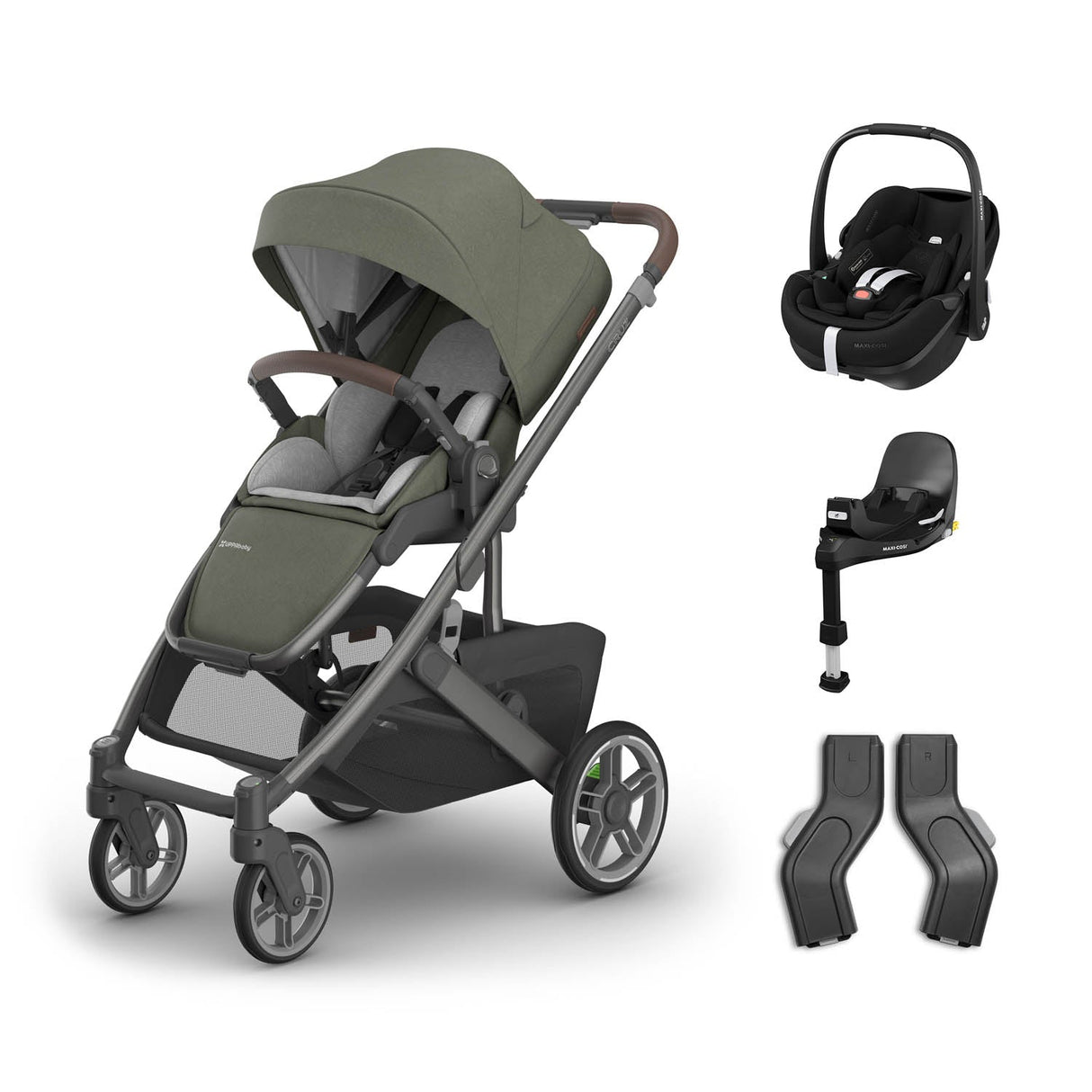 UPPAbaby Cruz V3 Pushchair + Maxi-Cosi Pebble 360 Pro2 & Base - Evelyn