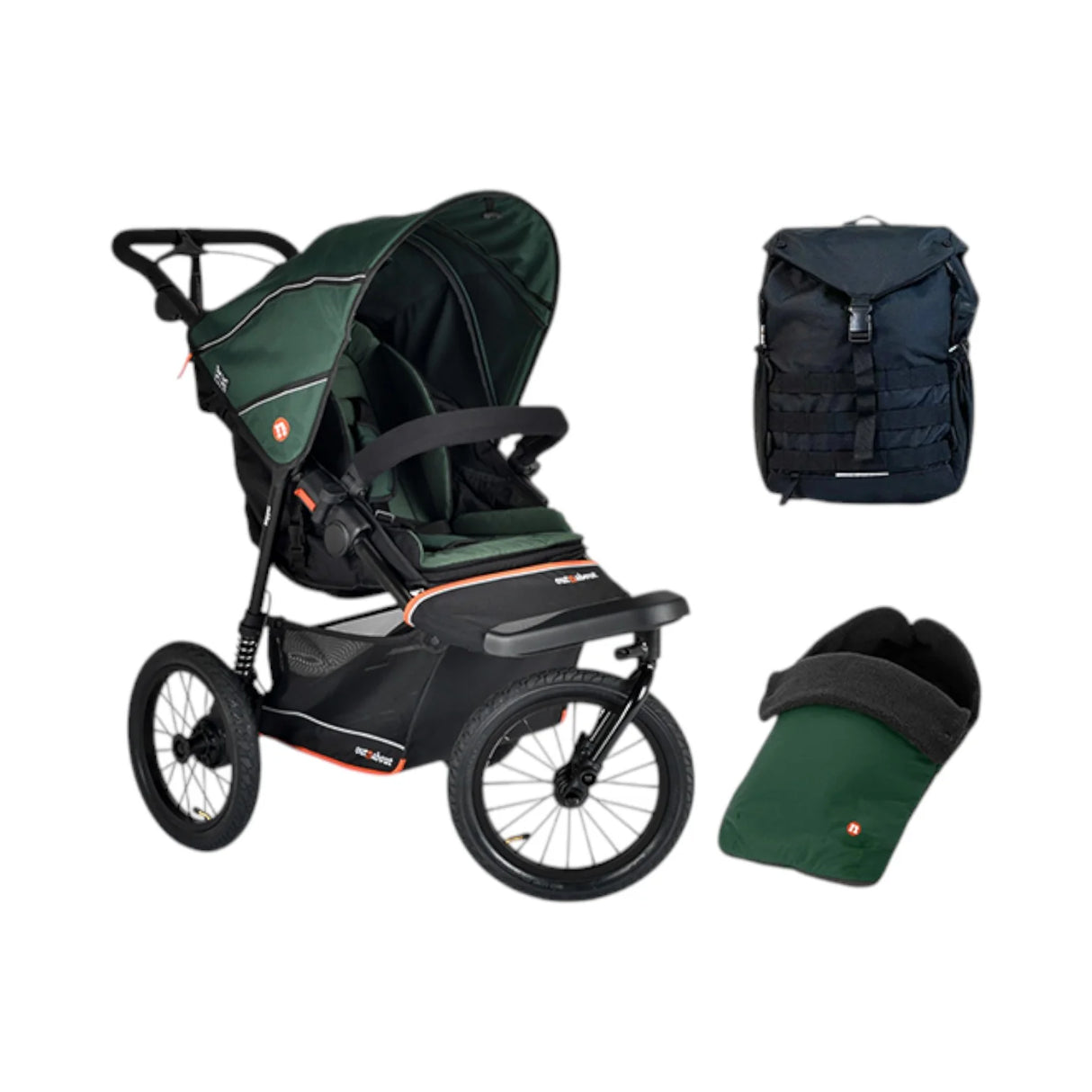 Out n About Nipper V6 Plus Single Adventure Bundle - Sycamore Green