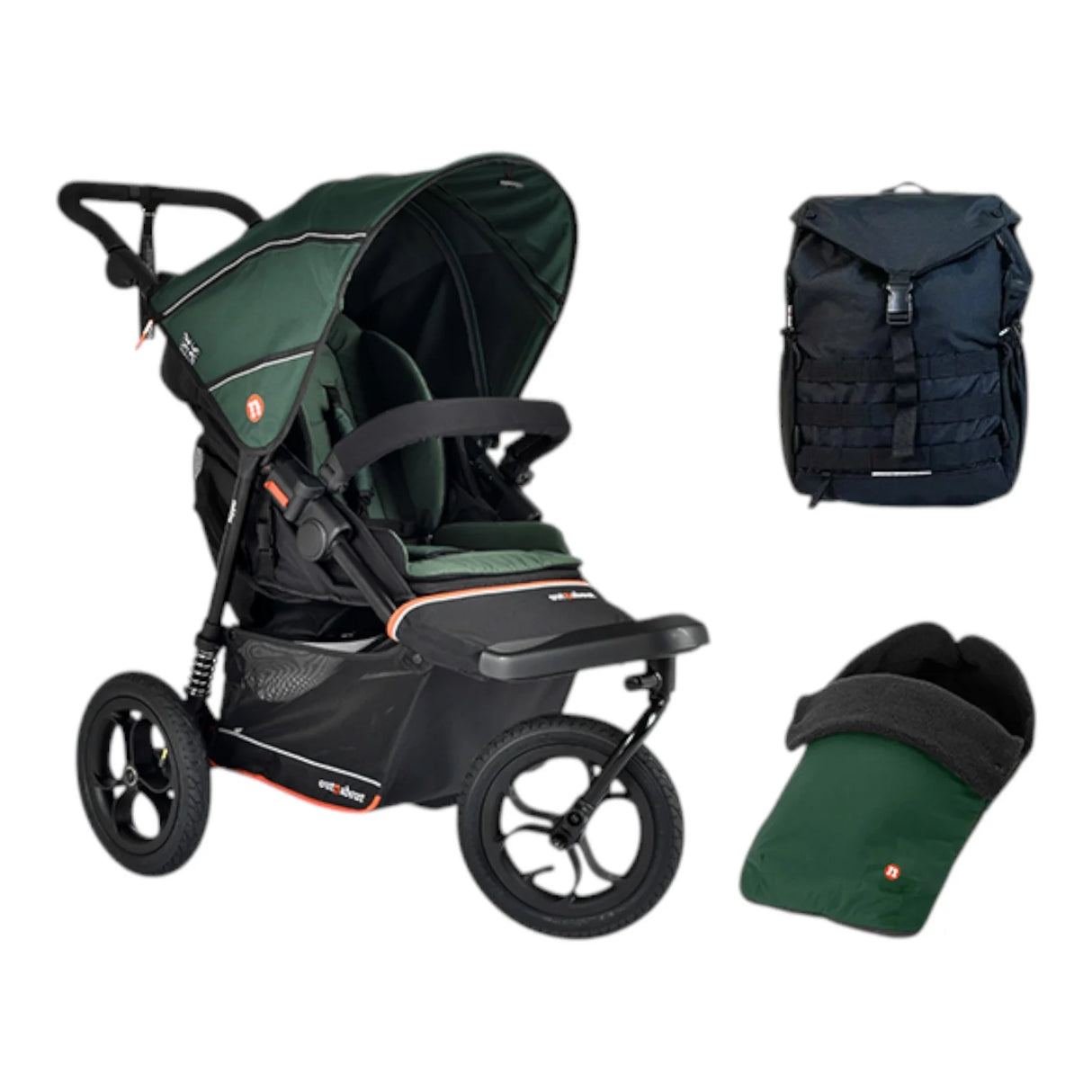 Out n About Nipper V6 Single Adventure Bundle - Sycamore Green