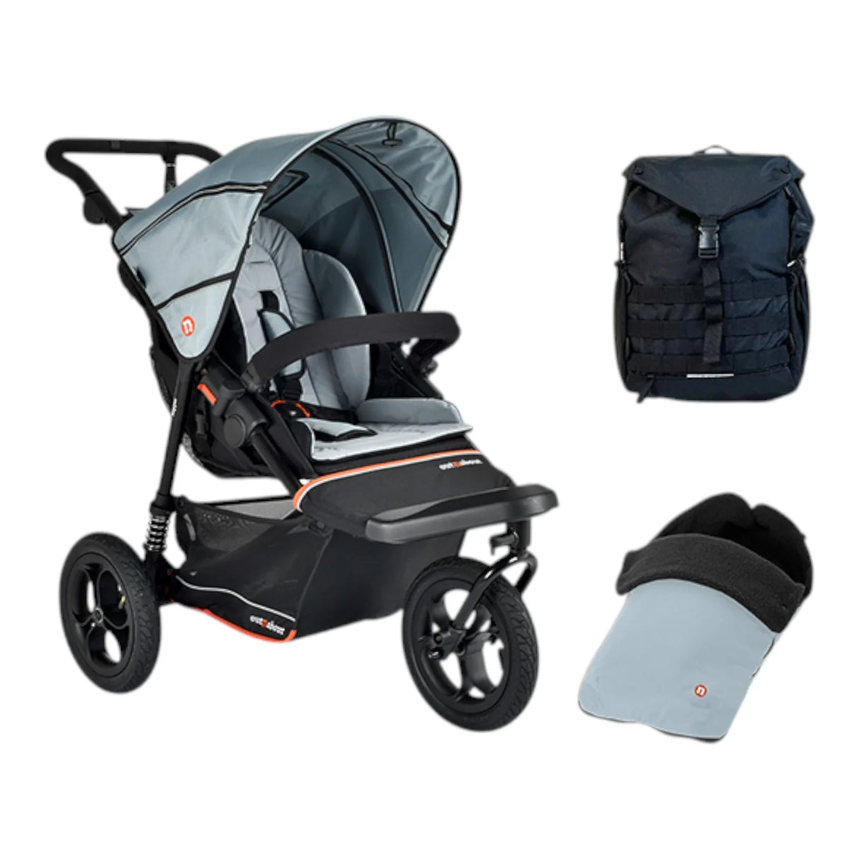 Out n About Nipper V6 Single Adventure Bundle - Rocksalt Grey