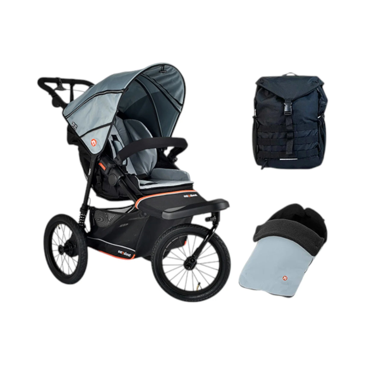 Out n About Nipper V6 Plus Single Adventure Bundle - Rocksalt Grey