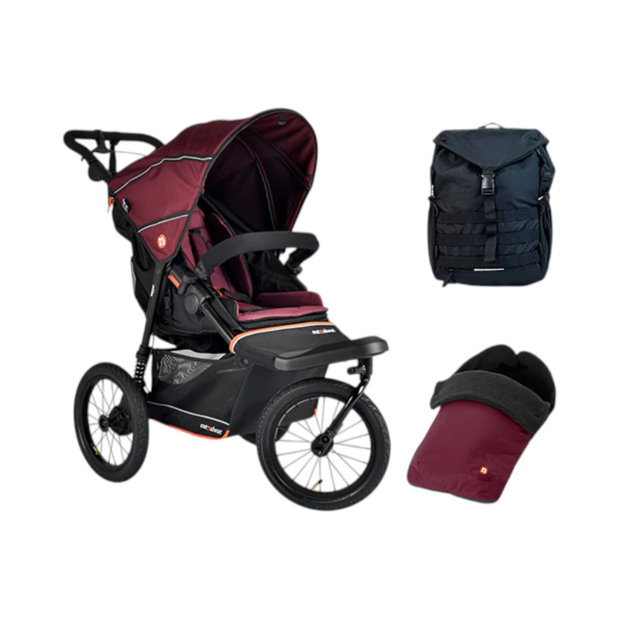 Out n About Nipper V6 Plus Single Adventure Bundle - Brambleberry Red