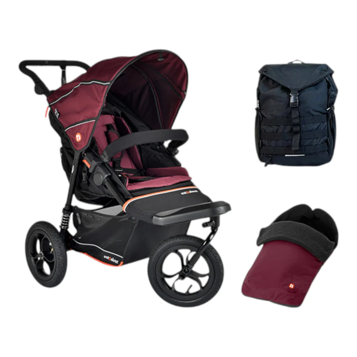 Out n About Nipper V6 Single Adventure Bundle - Brambleberry Red