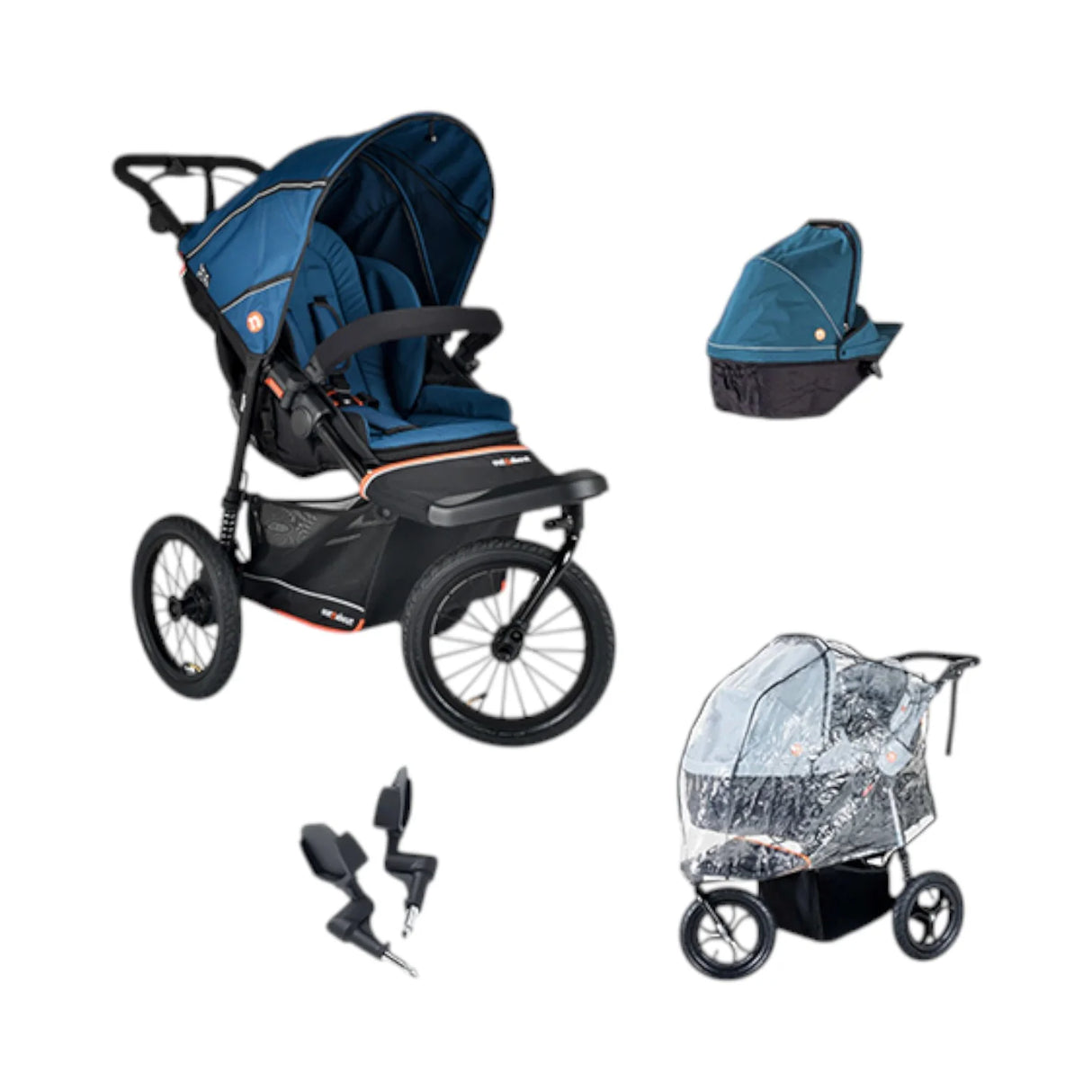 Out n About Nipper V6 Plus Single Newborn Bundle - Highland Blue