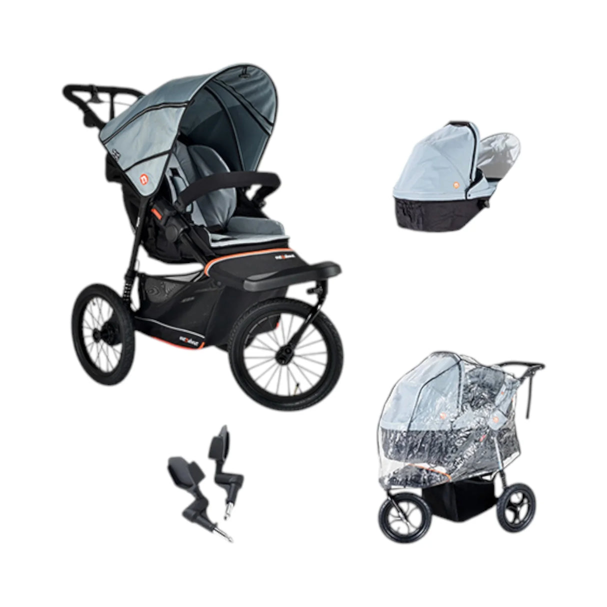 Out n About Nipper V6 Plus Single Newborn Bundle - Rocksalt Grey