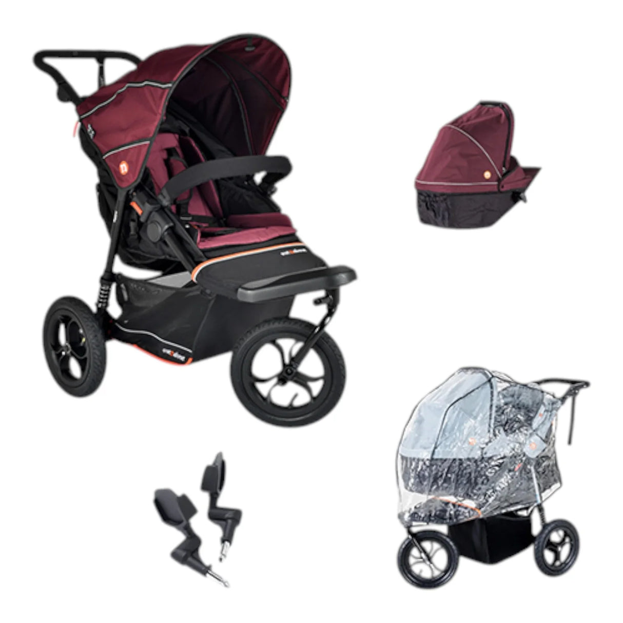 Out n About Nipper V6 Single Newborn Bundle - Brambleberry Red
