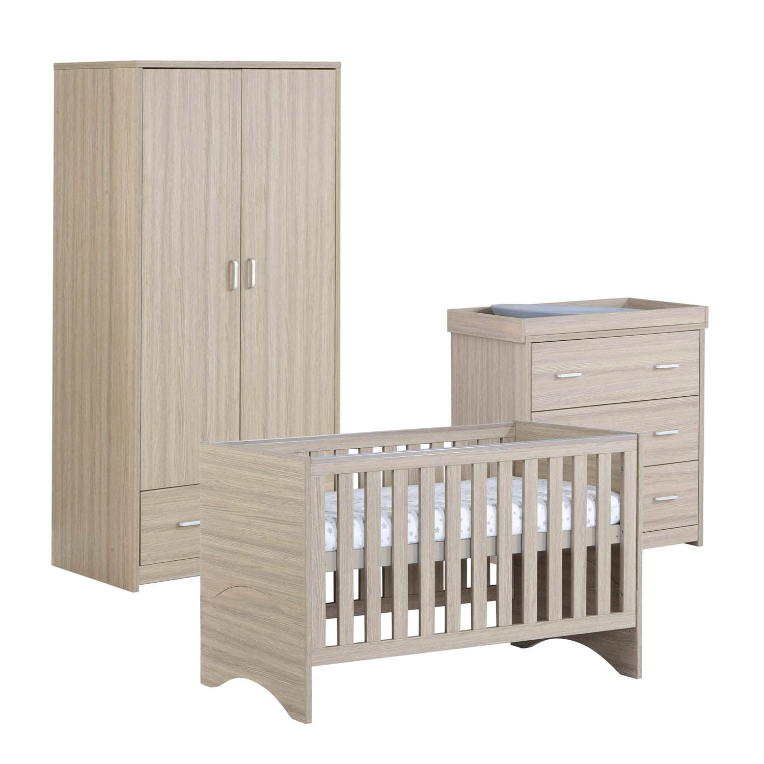 Babymore Veni 3 Piece Room Set - Oak