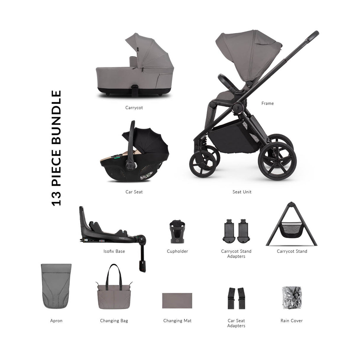 Venicci Claro 2 Ultimate 4in1 Tiago Plus Bundle - Fog