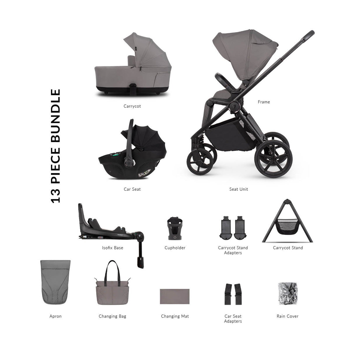 Venicci Claro 2 Ultimate 4in1 Tiago Plus Bundle - Fog