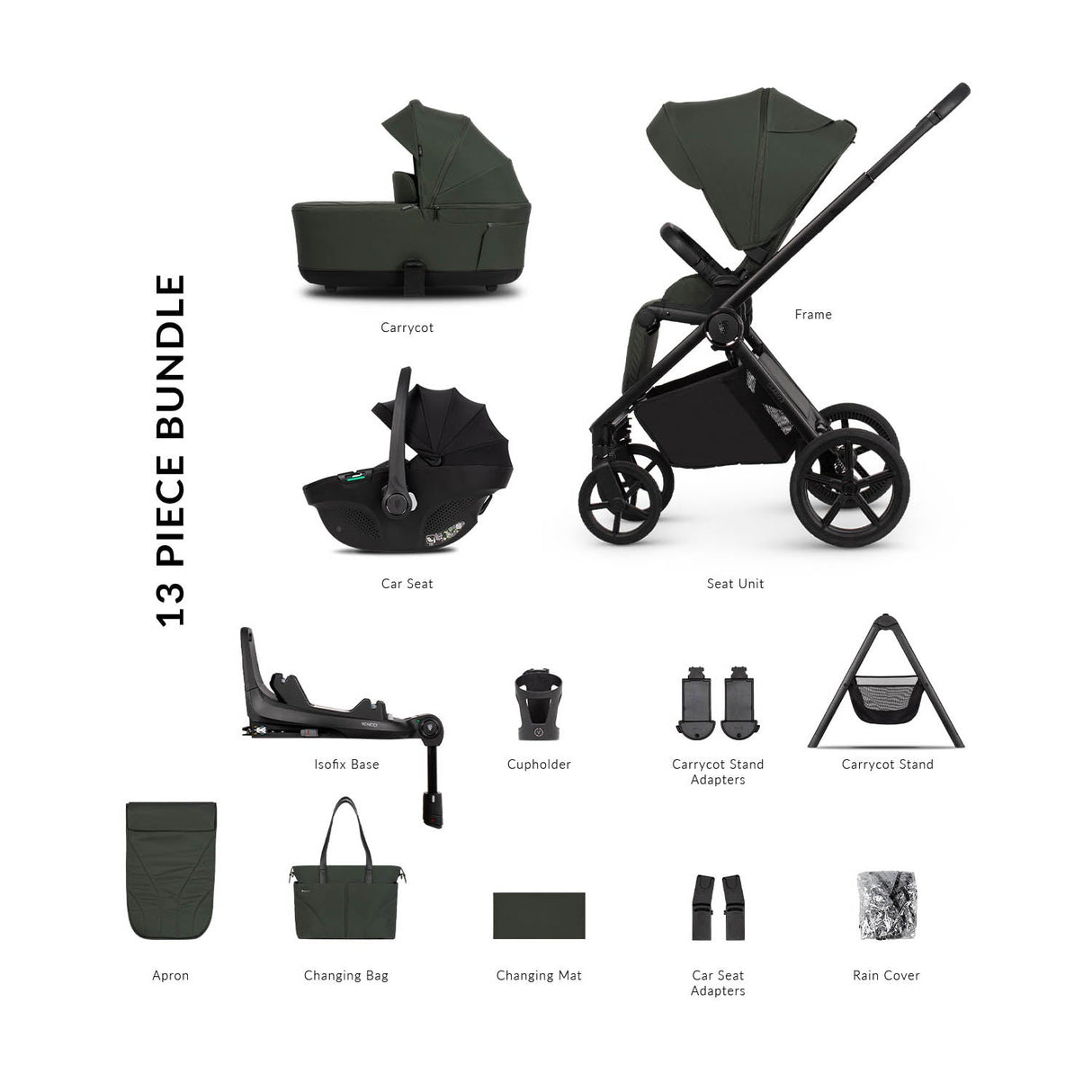 Venicci Claro 2 Ultimate 4in1 Tiago Plus Bundle - Forest
