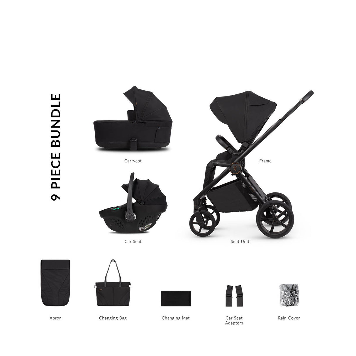 Venicci Claro 2 Comfort 3in1 Tiago Bundle - Noir