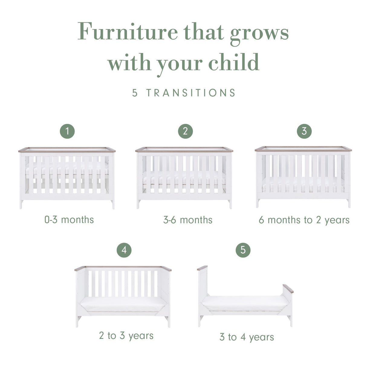 Tutti Bambini Verona Cot Bed - White & Oak