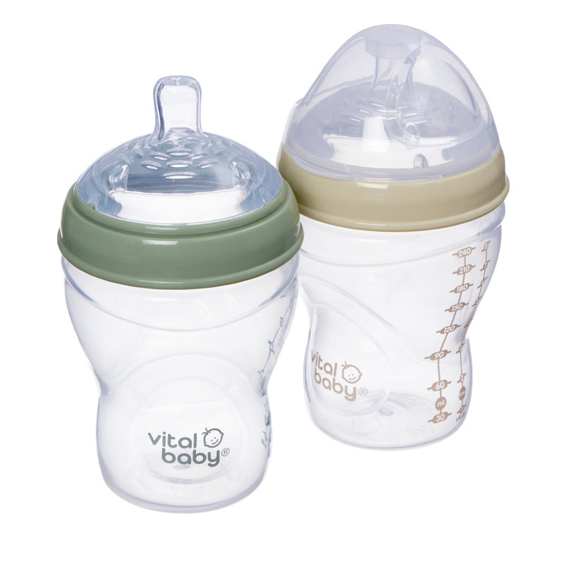 Vital Baby Nurture Breast Like Bottle 240ml 2Pk