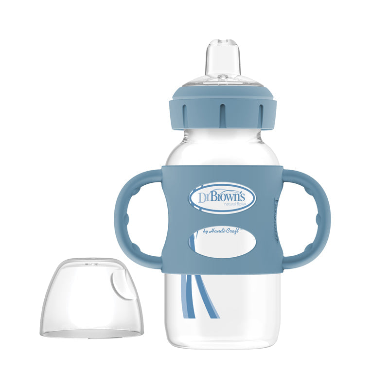 Dr Brown's Milestones™ Sippy Spout Bottle with Silicone Handles Blue 270ml
