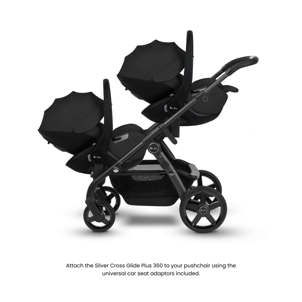 Silver Cross Wave 3 Twin Travel System Bundle - Onyx