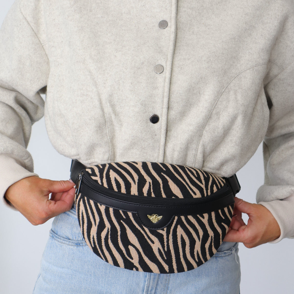 Zebra Print Hipster Bag - Zebrano