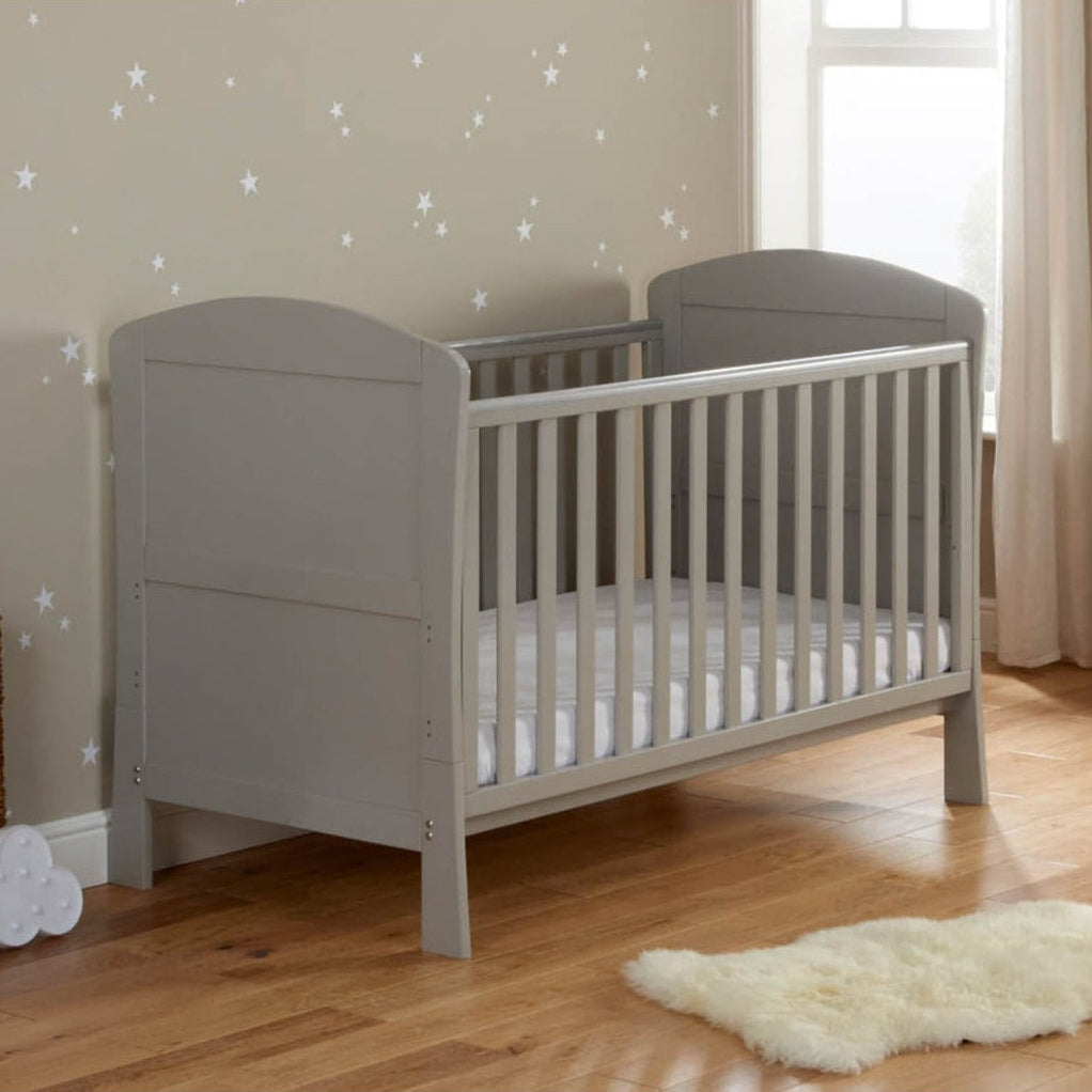 Babymore Aston Drop Side Cot Bed - Grey