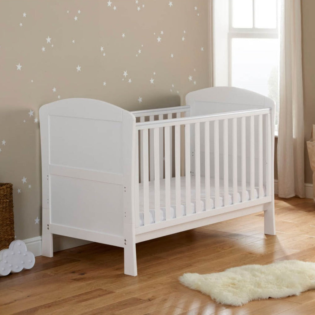 Babymore Aston Drop Side Cot Bed - White