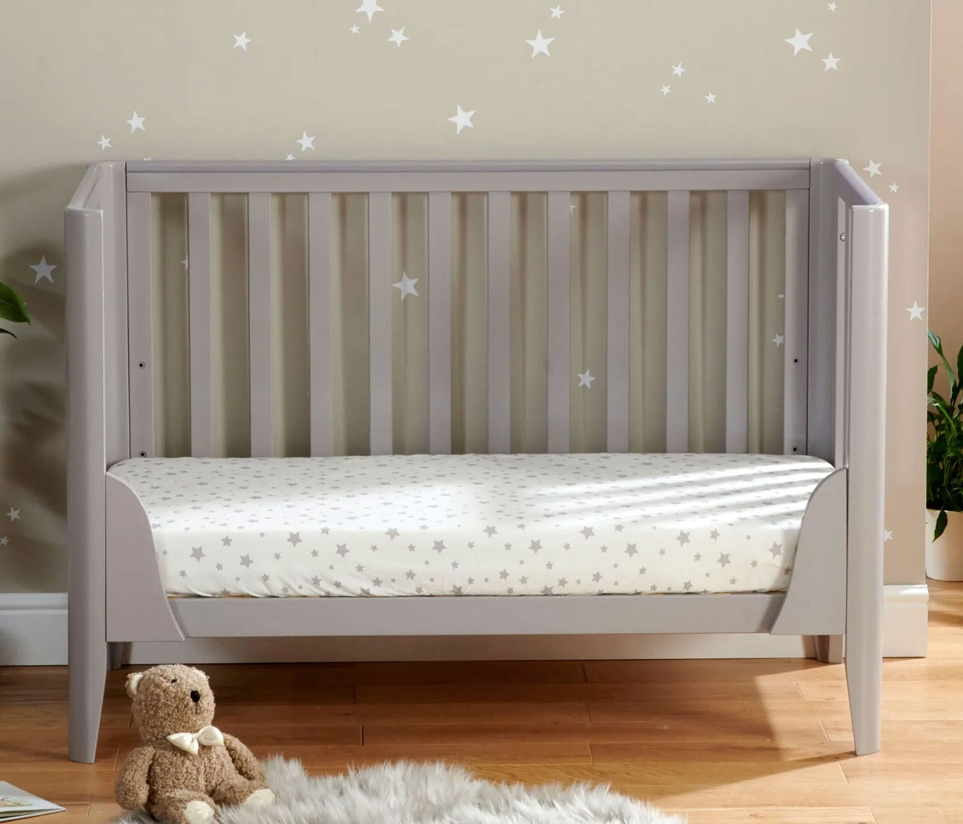 Babymore Iris Cot Bed - Grey