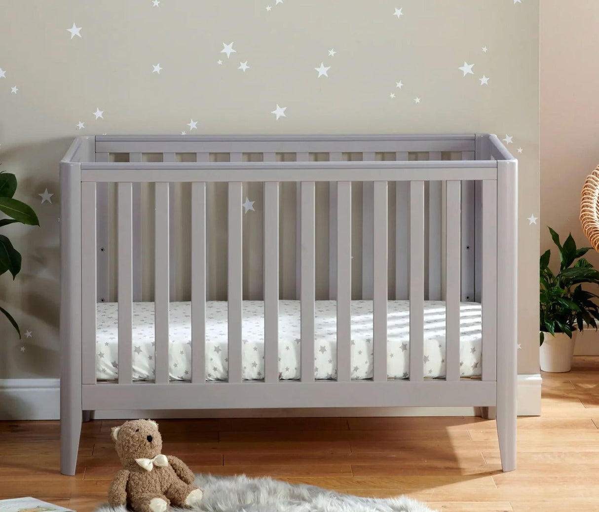 Babymore Iris Cot Bed - Grey