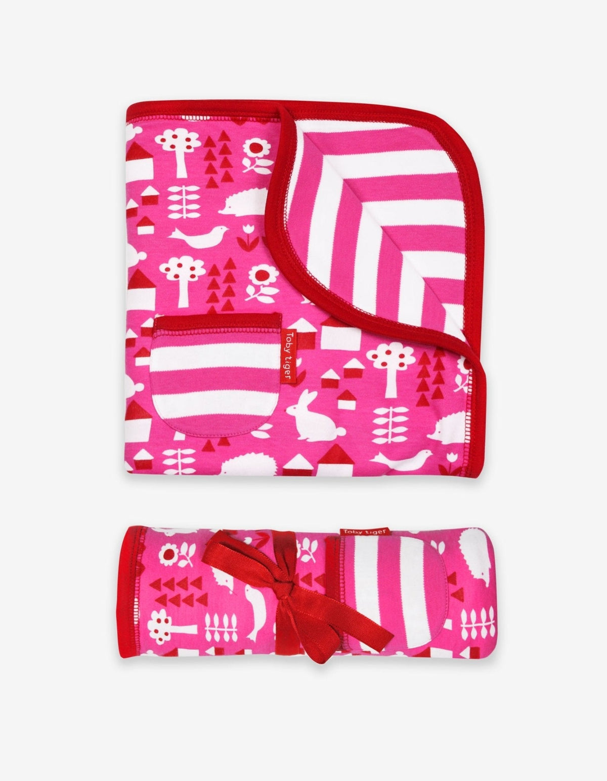 Toby Tiger Organic Pink Garden Blanket