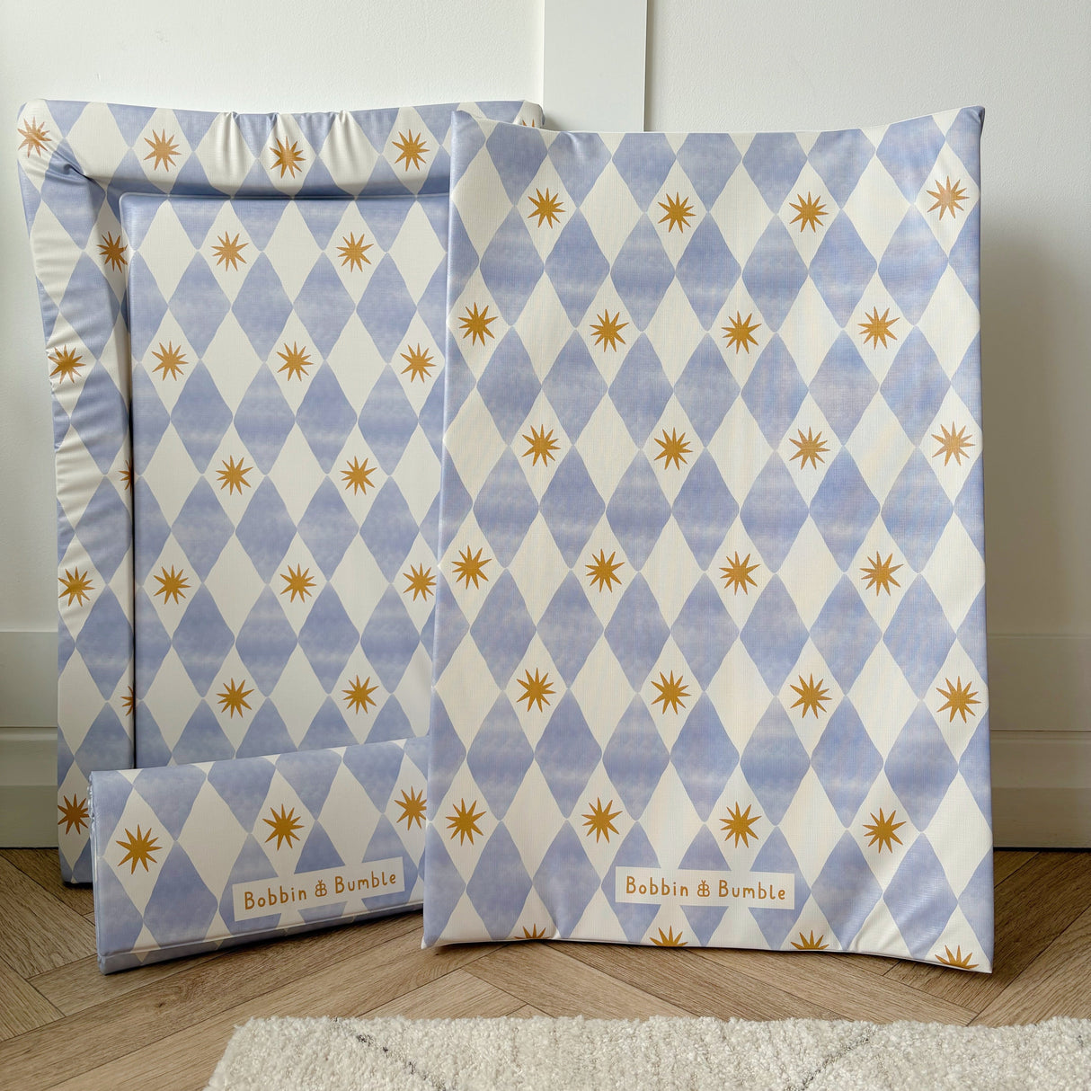 Travel Changing Mat - Blue Harlequin