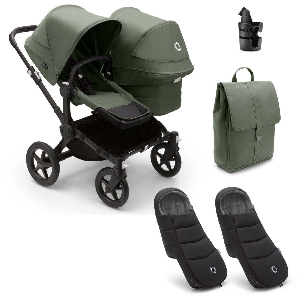 Bugaboo Donkey 5 Duo Essential Bundle - Forest Green