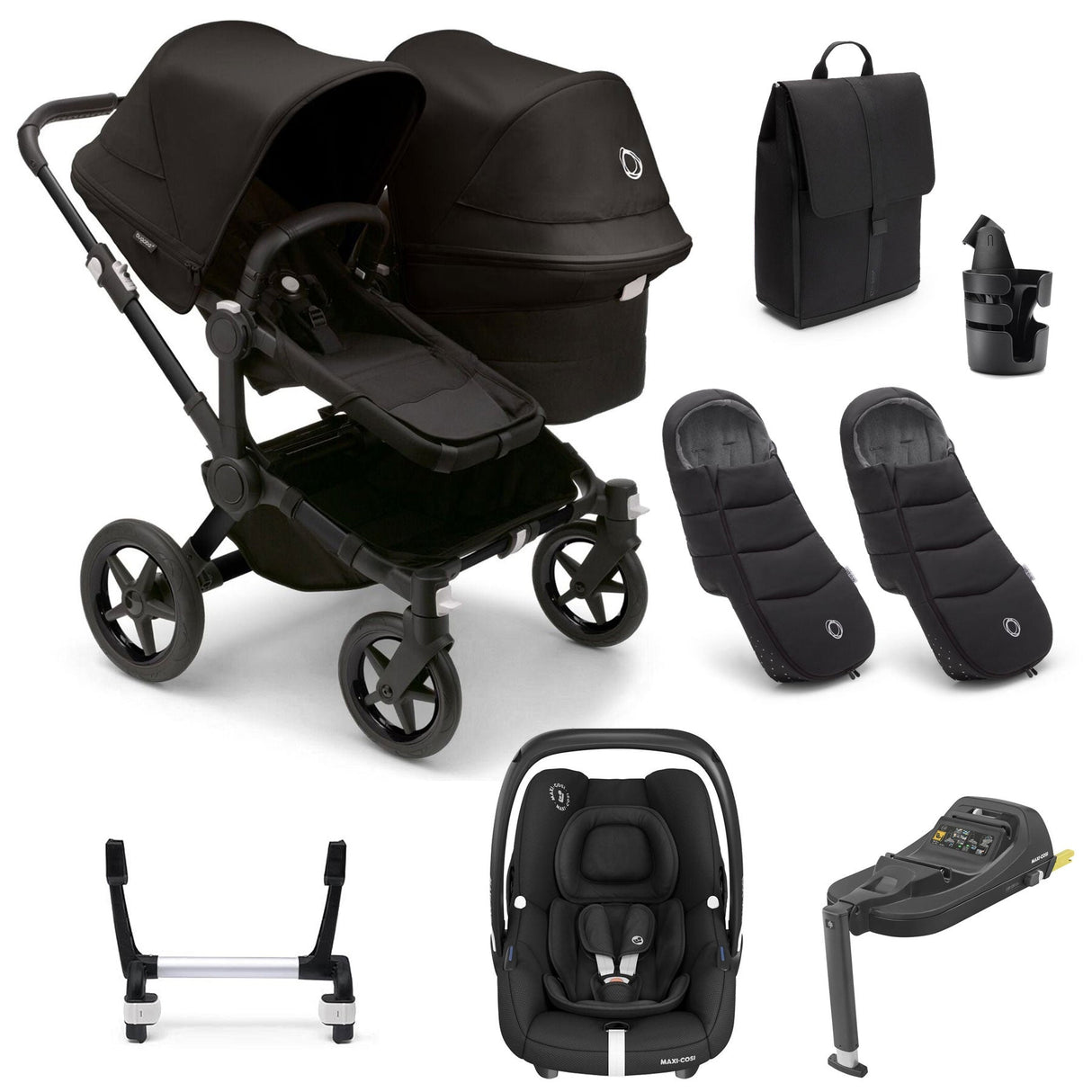 Bugaboo Donkey 5 Duo Ultimate Maxi-Cosi Cabriofix iSize Travel System - Midnight Black
