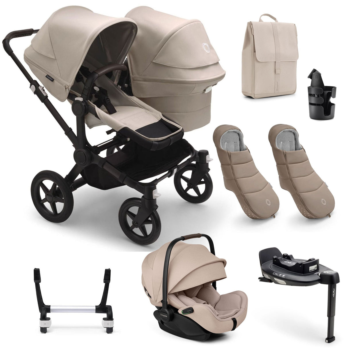 Bugaboo Donkey 5 Duo Ultimate Otter 360 Travel System - Desert Taupe